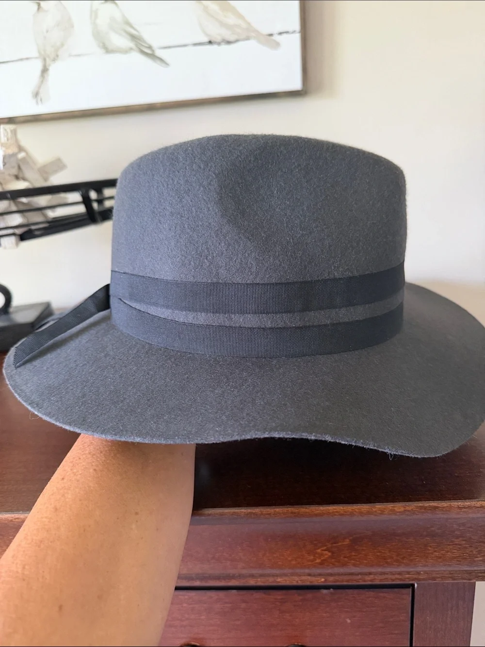 Nordstrom Gray and Black Felt Fedora